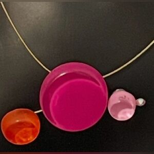 NATALIE BORDERIE Necklace Paris France Designer Glass Pop Art Studio Handcrafted